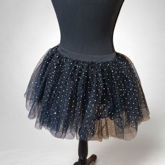 Claires Womens Glitter Polka Dot Tulle Tutu   Size M-L - Picture 2 of 6
